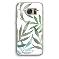 Tropical watercolor leaves: Samsung Galaxy S7 Transparant Hoesje - thumbnail