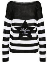 Balmain pull rayé à col bateau - Noir