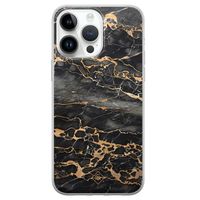 iPhone 14 Pro Max siliconen hoesje - Marmer grijs brons iPhone 14 Pro Max siliconen hoesje - Marmer grijs brons
