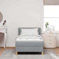 Boxspringbed met matras Lichtgrijs 90 x 200 cm Stof