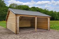 Garage/Kapschuur Nysse 600x600 cm- Kapschuurdak- Onbehandeld vurenhout- Tuindeco
