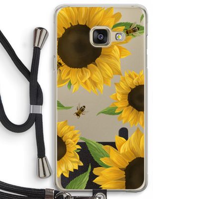 Sunflower and bees: Samsung Galaxy A3 (2016) Transparant Hoesje met koord