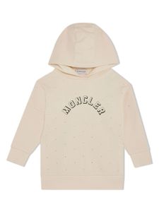 Moncler Enfant hoodie strassé à logo imprimé - Tons neutres