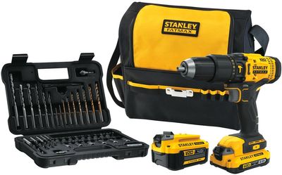 Stanley Fatmax schroefklopboormachine 18V, met 2 accu&apos;s, softbag en 50-delige accessoireset