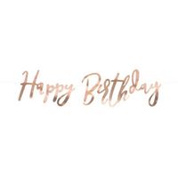 Rosegouden verjaardag feest slinger 62 cm - Feestslingers - thumbnail