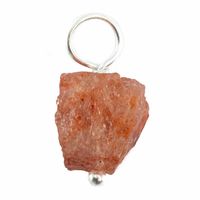 Ruwe Edelsteen Hanger Aardbeienkwarts 925 Zilver (8 - 12 mm)
