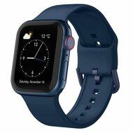 Soft siliconen bandje met gespsluiting - Donkerblauw - Geschikt voor Apple Watch 44mm / 45mm / 46mm / 49mm
