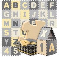 Puzzelmat 86 delig met getallen en letters Grijs