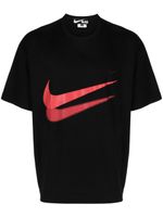 Black Comme Des Garçons t-shirt à imprimé Swoosh - Noir