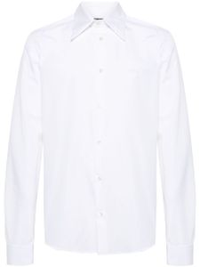 Balmain chemise en coton à logo brodé - Blanc