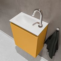 Mondiaz Ture 40cm toiletmeubel ocher met wastafel talc links 1 kraangat - thumbnail