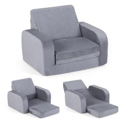 Uitklapbare Kinderbank 3-in-1 Kinderbank met Ultrazacht Kristalvelours en Elastisch Materiaal Kinderfauteuil met Afneembare en Machinewasbare Hoes