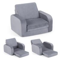 Uitklapbare Kinderbank 3-in-1 Kinderbank met Ultrazacht Kristalvelours en Elastisch Materiaal Kinderfauteuil met Afneembare en Machinewasbare Hoes