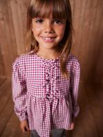 Blouse met bloemen meisje donkerpaars