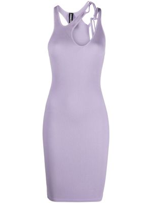 ANDREĀDAMO robe nervurée à design sans manches - Violet