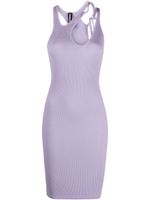 ANDREĀDAMO robe nervurée à design sans manches - Violet