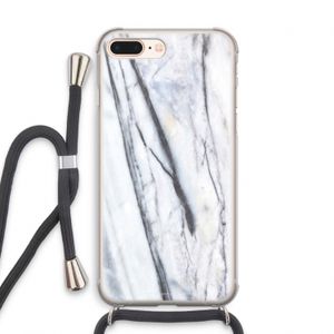 Gestreepte marmer: iPhone 8 Plus Transparant Hoesje met koord