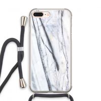 Gestreepte marmer: iPhone 8 Plus Transparant Hoesje met koord