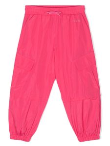 MSGM Kids pantalon de jogging fuselé à logo brodé - Rose