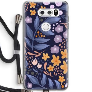 Flowers with blue leaves: LG V30 Transparant Hoesje met koord