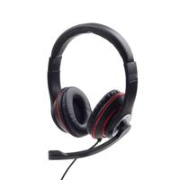 Gembird MHS-03-BKRD hoofdtelefoon/headset Bedraad Hoofdband Gamen Zwart, Rood