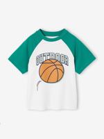 T-shirt voor jongens met raglanmouwen groen