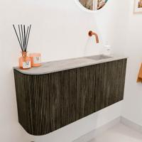 Toiletmeubel Mondiaz Joya Dlux | 91.6 cm | Meubelkleur Shadow | Faye wastafel Glace Wasbak Rechts | Zonder kraangat(en)
