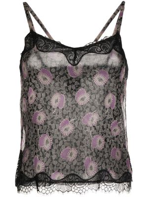 Anna Sui caraco en soie à fleurs - Multicolore