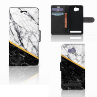 Huawei Y3 2 | Y3 II Bookcase Marmer Wit Zwart - Origineel Cadeau Man - thumbnail