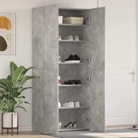 Schoenenkast met plank Grijs 80 x 35.5 x 180 cm Bewerkt hout