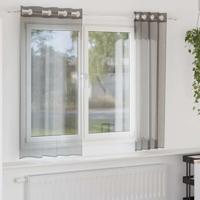 Gordijnen voile met doorvoertules 2 st 140x175 cm donkergrijs