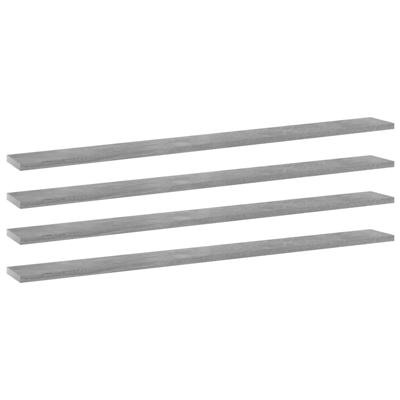 Wandschappen 4 st 100x10x1,5 cm bewerkt hout betongrijs