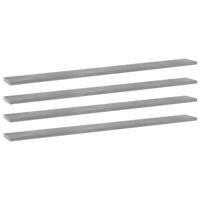 Wandschappen 4 st 100x10x1,5 cm bewerkt hout betongrijs
