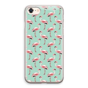 Flamingoprint groen: iPhone 8 Transparant Hoesje