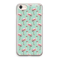 Flamingoprint groen: iPhone 8 Transparant Hoesje