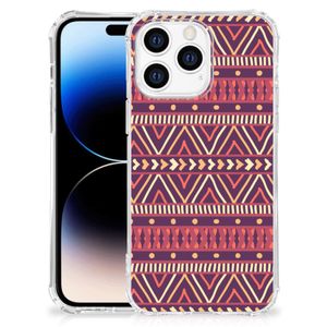 Apple iPhone 14 Pro Max Doorzichtige Silicone Hoesje Aztec Paars