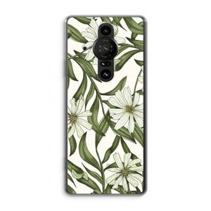 Wit bloemenpatroon: Sony Xperia Pro-I Transparant Hoesje