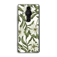Wit bloemenpatroon: Sony Xperia Pro-I Transparant Hoesje