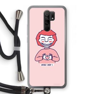 Hartje: Xiaomi Redmi 9 Transparant Hoesje met koord