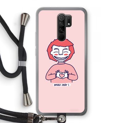 Hartje: Xiaomi Redmi 9 Transparant Hoesje met koord