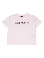 Balmain Kids t-shirt en coton à logo brodé - Rose