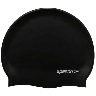 Speedo platte siliconen badmuts zwart p12