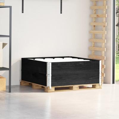 VidaXL Palletopzetranden 2 st 100x100 cm massief grenenhout zwart