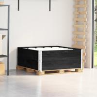 VidaXL Palletopzetranden 2 st 100x100 cm massief grenenhout zwart