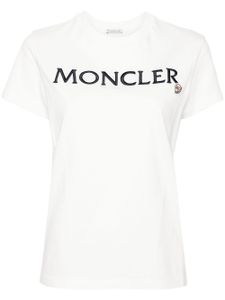 Moncler t-shirt en coton à logo brodé - Blanc