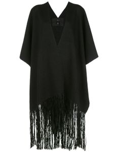 VOZ poncho oversize à franges - Noir