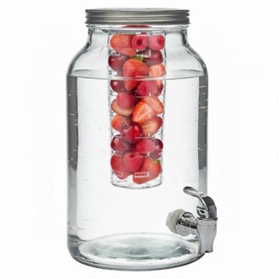 Home Deco Factory Drankdispenser - 5.5 liter - glas - limonadetap - waterdispenser - met infuser