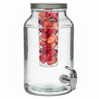 Home Deco Factory Drankdispenser - 5.5 liter - glas - limonadetap - waterdispenser - met infuser