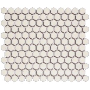 The Mosaic Factory Barcelona mini hexagon mozaïek tegels 26x30 wit mat