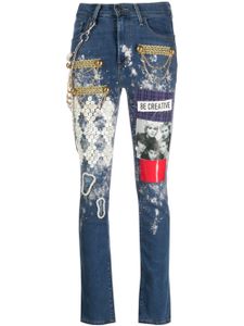 Junya Watanabe jeans skinny à design patchwork - Bleu